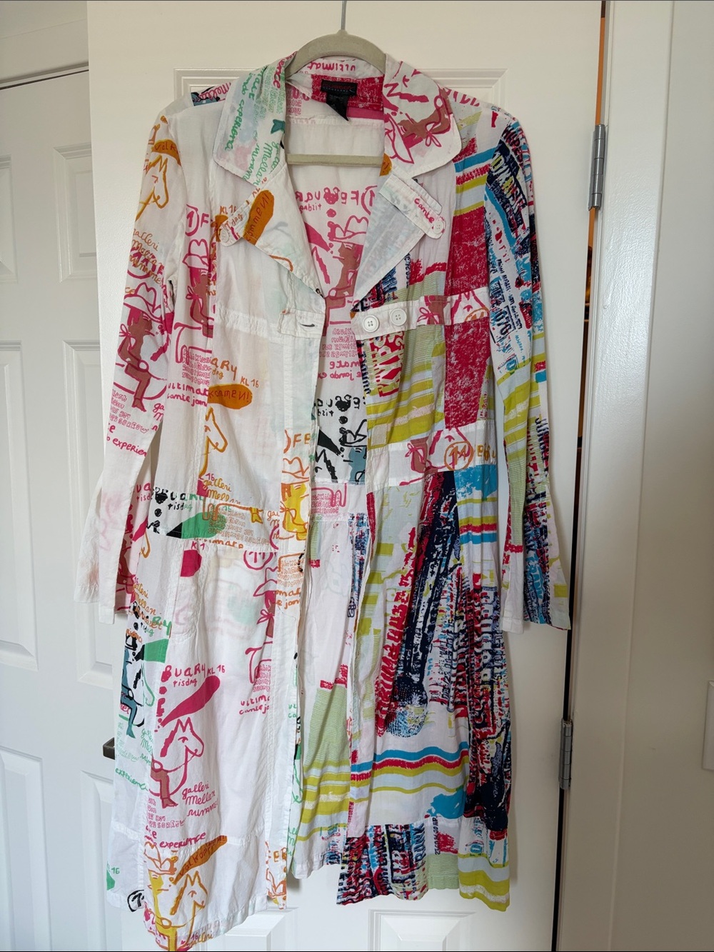 Vintage Y2K Custo Barcelona Graphic Duster Trench Coat